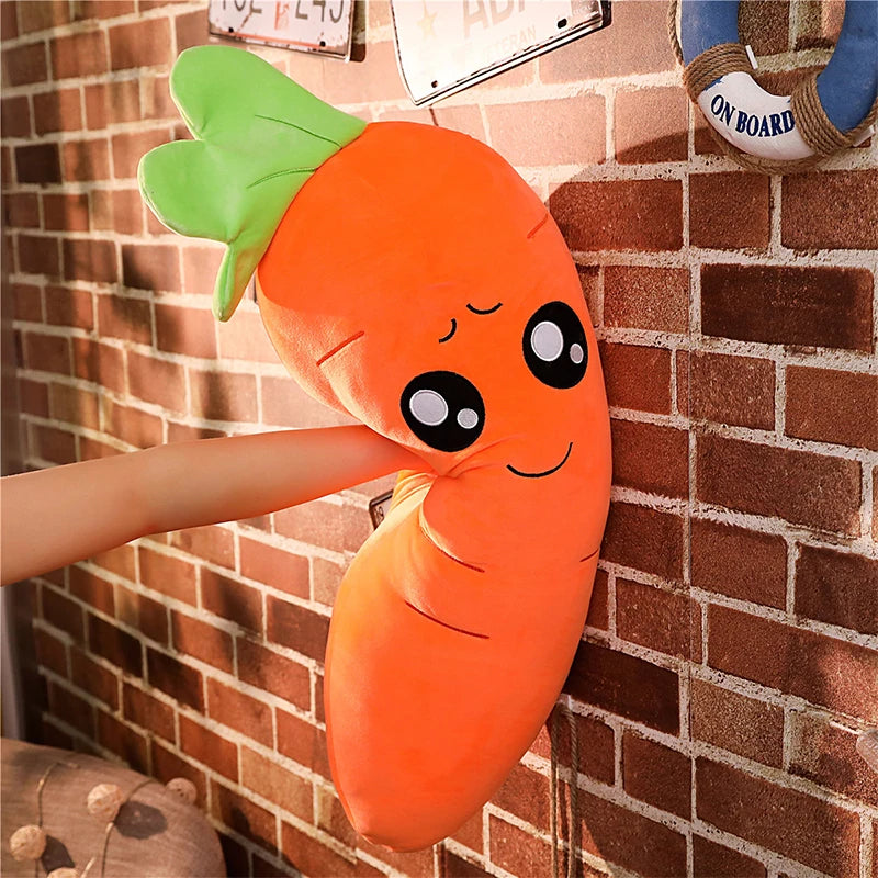 Kawaii Carrot Plush – 5 Mood Expressions (Large & Huggable)