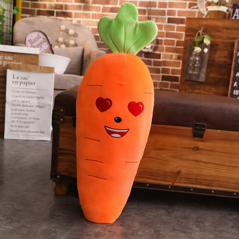 Kawaii Carrot Plush – 5 Mood Expressions (Large & Huggable)