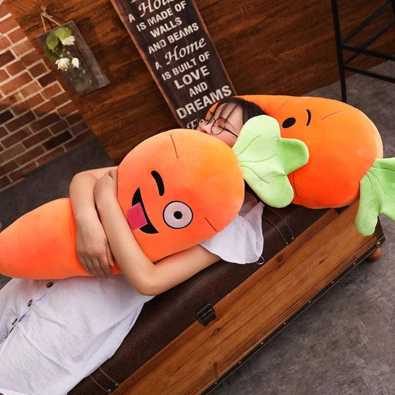Kawaii Carrot Plush – 5 Mood Expressions (Large & Huggable)